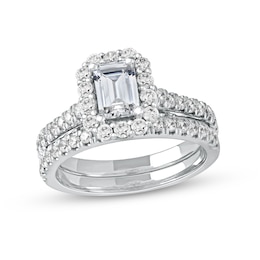 1-3/4 CT. T.W. Emerald-Cut Diamond Frame Bridal Set in Platinum (I/SI2)
