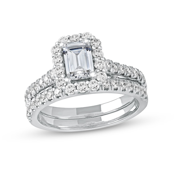 1-3/4 CT. T.w. Emerald-Cut Diamond Frame Bridal Set in Platinum (I/Si2)