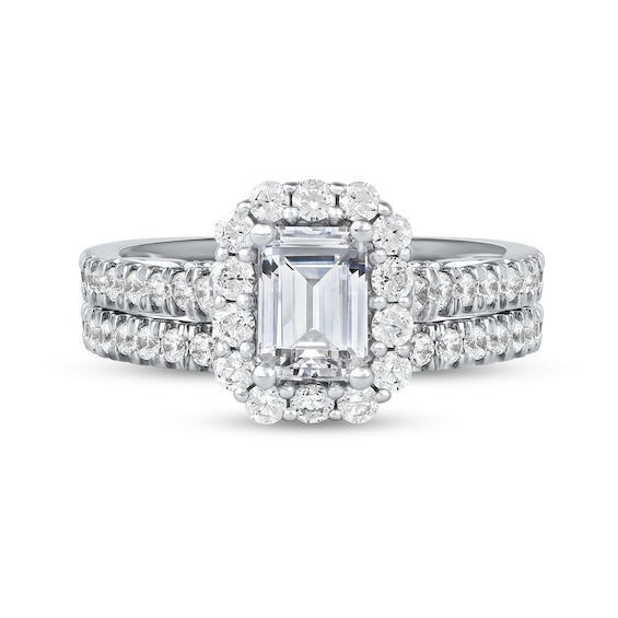 1-3/4 CT. T.w. Emerald-Cut Diamond Frame Bridal Set in Platinum (I/Si2)