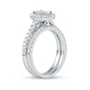 Thumbnail Image 2 of 1-3/4 CT. T.W. Oval Diamond Scallop Frame Bridal Set in Platinum (I/SI2)