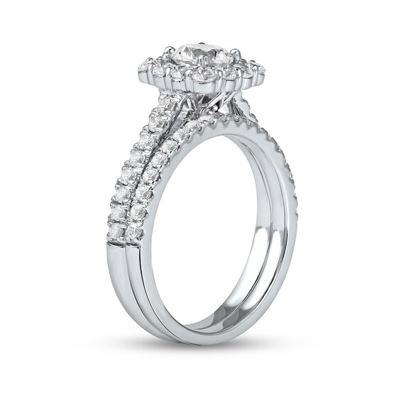 1-3/4 CT. T.w. Diamond Scallop Cushion Frame Bridal Set in Platinum (I/Si2)