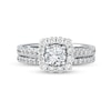 Thumbnail Image 3 of 1-3/4 CT. T.W. Diamond Scallop Cushion Frame Bridal Set in Platinum (I/SI2)