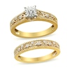 Thumbnail Image 1 of 1/5 CT. T.W. Diamond Vine Rope Border Bridal Set in Sterling Silver with 14K Gold Plate
