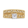 Thumbnail Image 3 of 1/5 CT. T.W. Diamond Vine Rope Border Bridal Set in Sterling Silver with 14K Gold Plate