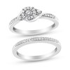 Thumbnail Image 1 of 1/4 CT. T.W. Diamond Frame Bypass Shank Bridal Set in Sterling Silver