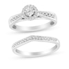 Thumbnail Image 1 of 1/3 CT. T.W. Diamond Frame Contour Bridal Set in Sterling Silver (J/I3)
