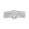 Thumbnail Image 3 of 1/3 CT. T.W. Diamond Frame Contour Bridal Set in Sterling Silver (J/I3)