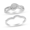 Thumbnail Image 1 of 1/3 CT. T.W. Composite Diamond Frame Bypass Bridal Set in Sterling Silver