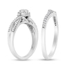 Thumbnail Image 2 of 1/3 CT. T.W. Composite Diamond Frame Bypass Bridal Set in Sterling Silver