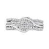 Thumbnail Image 3 of 1/3 CT. T.W. Composite Diamond Frame Bypass Bridal Set in Sterling Silver