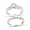 Thumbnail Image 1 of 1/2 CT. T.W. Diamond Frame Bridal Set in Sterling Silver (J/I3)