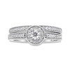 Thumbnail Image 3 of 1/2 CT. T.W. Diamond Frame Bridal Set in Sterling Silver (J/I3)