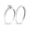 Thumbnail Image 2 of 1/20 CT. T.W. Diamond Frame Twist Shank Bridal Set in Sterling Silver