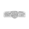 Thumbnail Image 3 of 1/20 CT. T.W. Diamond Frame Twist Shank Bridal Set in Sterling Silver