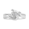 Thumbnail Image 3 of 1/10 CT. T.W. Diamond Bypass Bridal Set in Sterling Silver