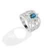 Thumbnail Image 1 of Enchanted Disney Ballroom Cinderella Oval London Blue Topaz and 1-1/5 CT. T.W. Diamond Ring in 14K White Gold – Size 7