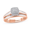Thumbnail Image 1 of 1/2 CT. T.W. Princess-Cut Diamond Double Frame Multi-Shape Bridal Set in 10K Rose Gold (J/I2)