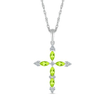 925 Sterling Silver Polished Prong set Open back Blue Topaz Peridot Diamond Pendant 925 Sterling Silver Polished Prong set Open back Blue Topaz Peridot Diamond Pendant