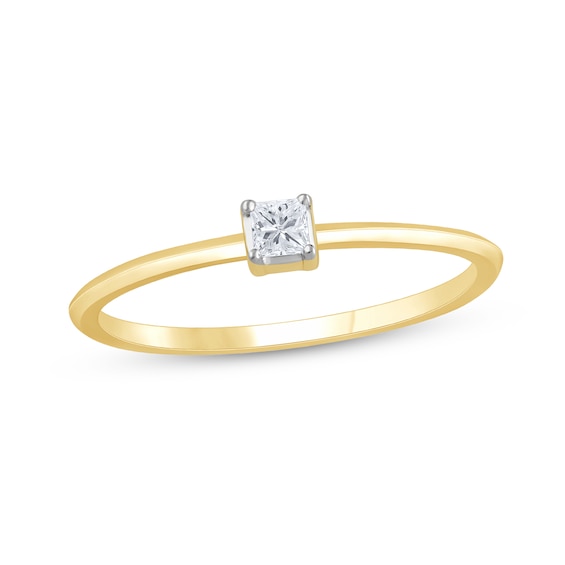 1/20 CT. Princess-Cut Diamond Solitaire Promise Ring in 10K Gold