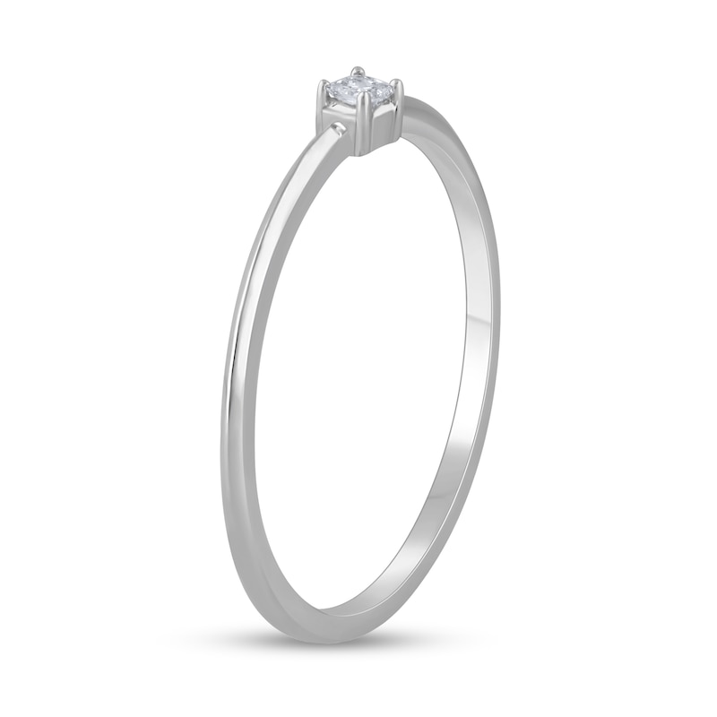 1/20 CT. Princess-Cut Diamond Solitaire Promise Ring in 10K White Gold