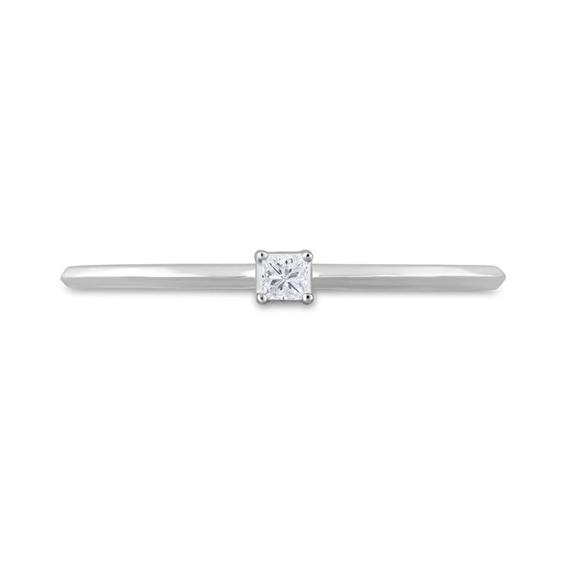 1/20 CT. Princess-Cut Diamond Solitaire Promise Ring in 10K White Gold