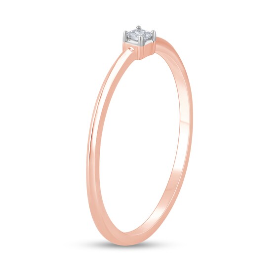 1/20 CT. Princess-Cut Diamond Solitaire Promise Ring in 10K Rose Gold