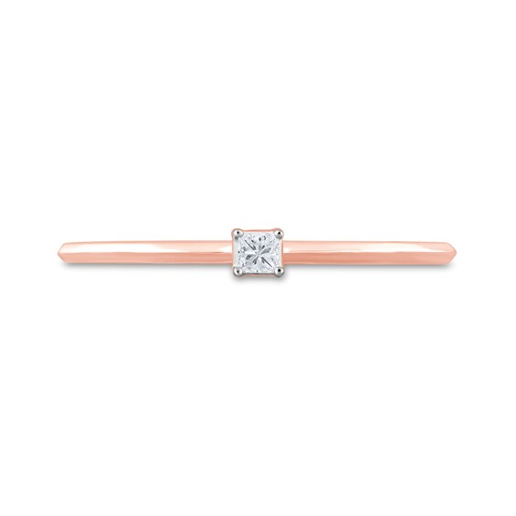 1/20 CT. Princess-Cut Diamond Solitaire Promise Ring in 10K Rose Gold