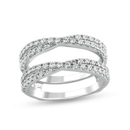 1/2 CT. T.W. Diamond Criss-Cross Enhancer in 14K White Gold