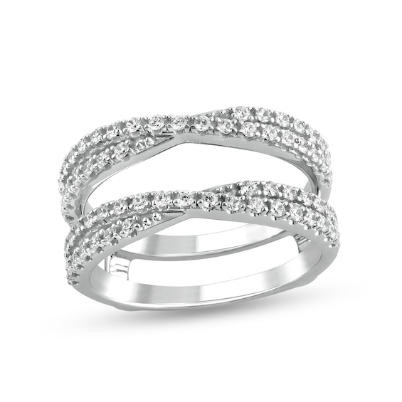 1/2 CT. T.w. Diamond Criss-Cross Enhancer in 14K White Gold
