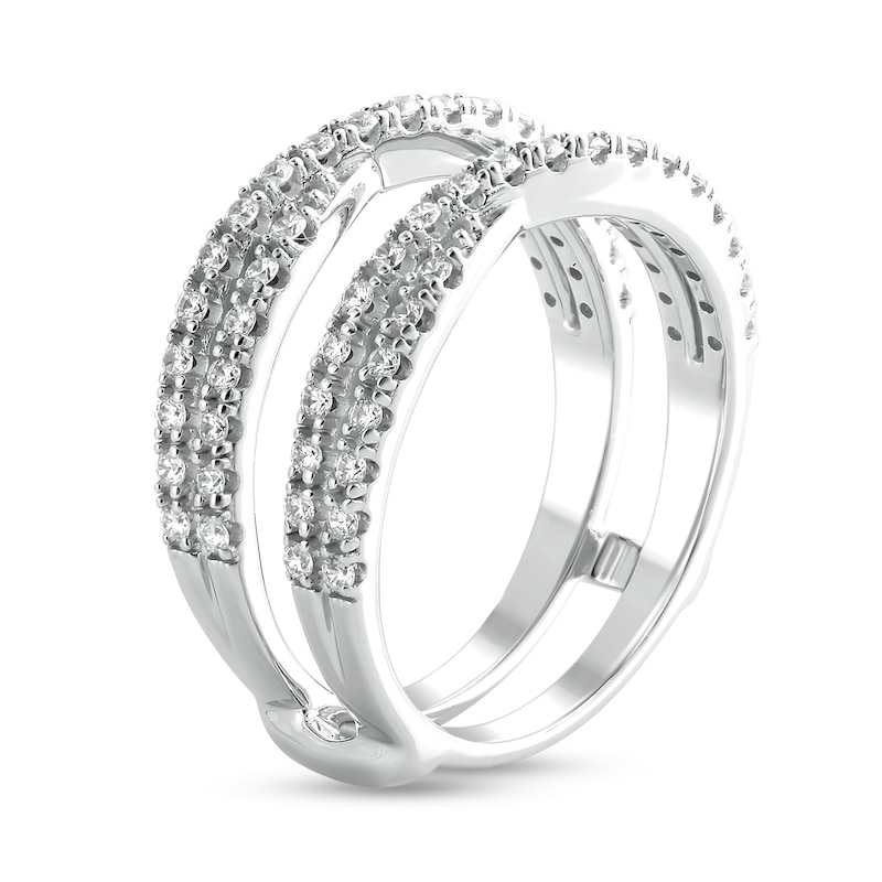 Main Image 2 of 1/2 CT. T.W. Diamond Criss-Cross Enhancer in 14K White Gold