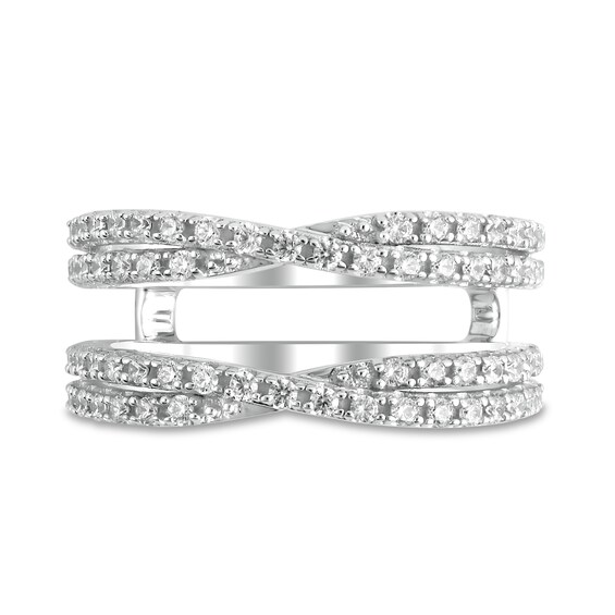 1/2 CT. T.w. Diamond Criss-Cross Enhancer in 14K White Gold