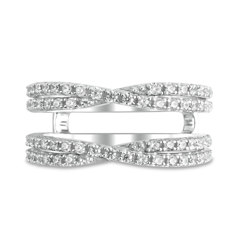 Main Image 3 of 1/2 CT. T.W. Diamond Criss-Cross Enhancer in 14K White Gold