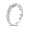 Thumbnail Image 2 of 1/4 CT. T.W. Diamond Vintage-Style Scrollwork Contour Wedding Band in 14K White Gold