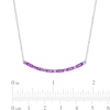 Thumbnail Image 3 of Alternating Baguette and Round Amethyst Curved Bar Necklace in Sterling Silver