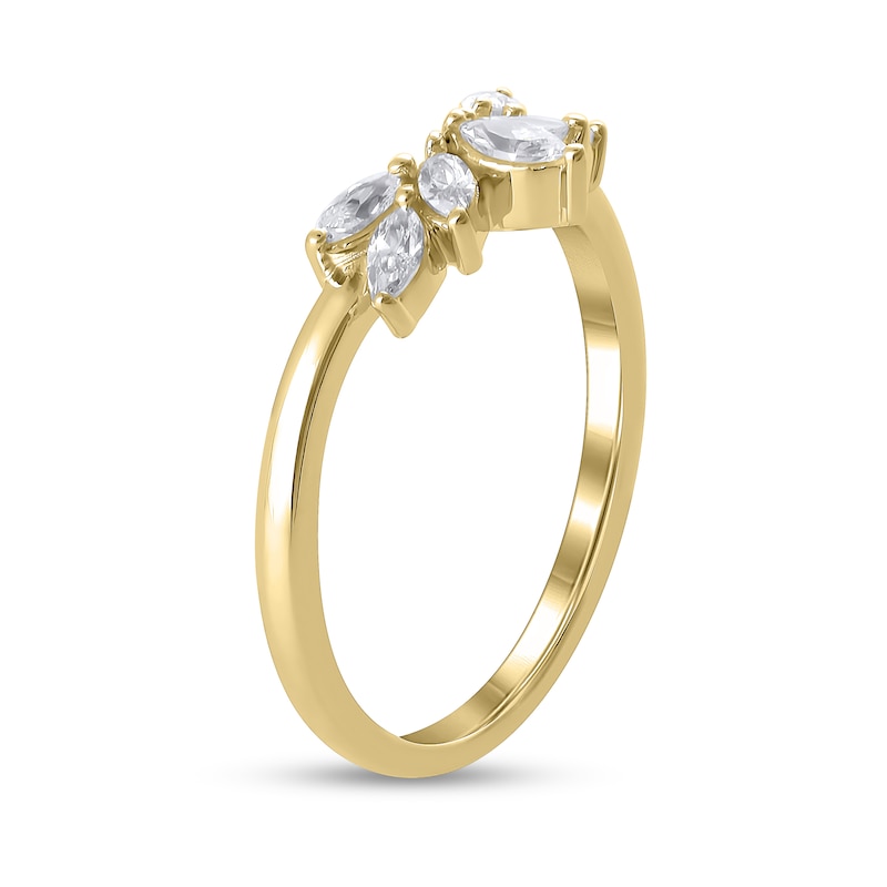 Main Image 2 of 3/8 CT. T.W. Marquise Diamond Contour Wedding Band in 14K Gold