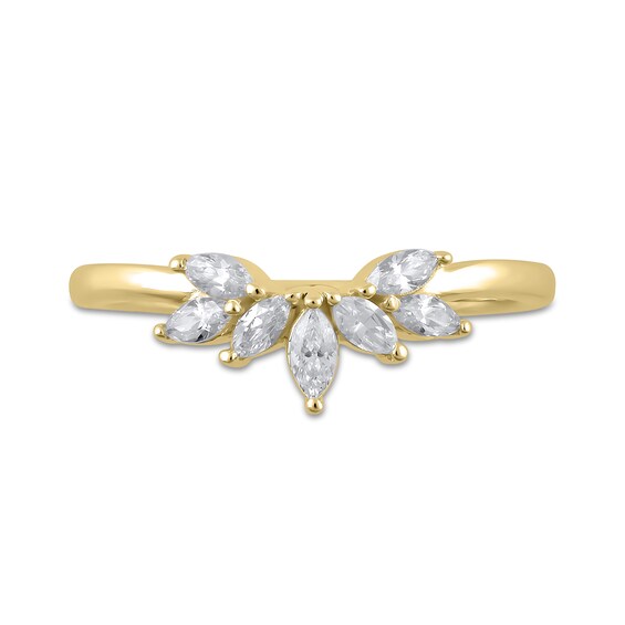 3/8 CT. T.w. Marquise Diamond Contour Wedding Band in 14K Gold