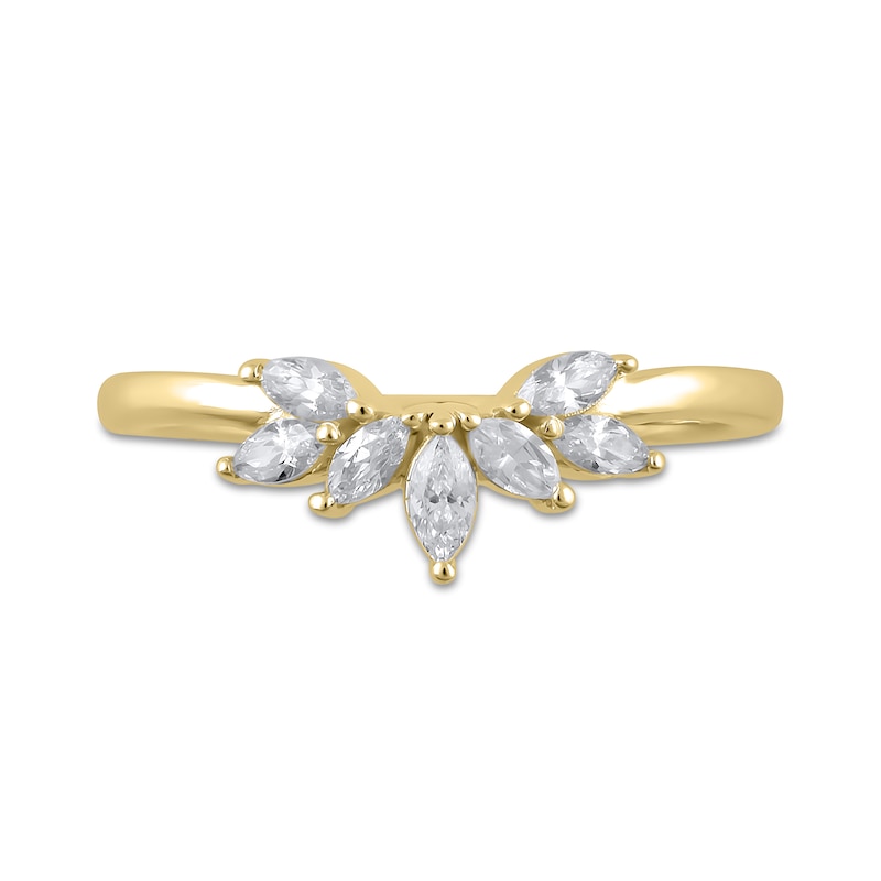 Main Image 3 of 3/8 CT. T.W. Marquise Diamond Contour Wedding Band in 14K Gold