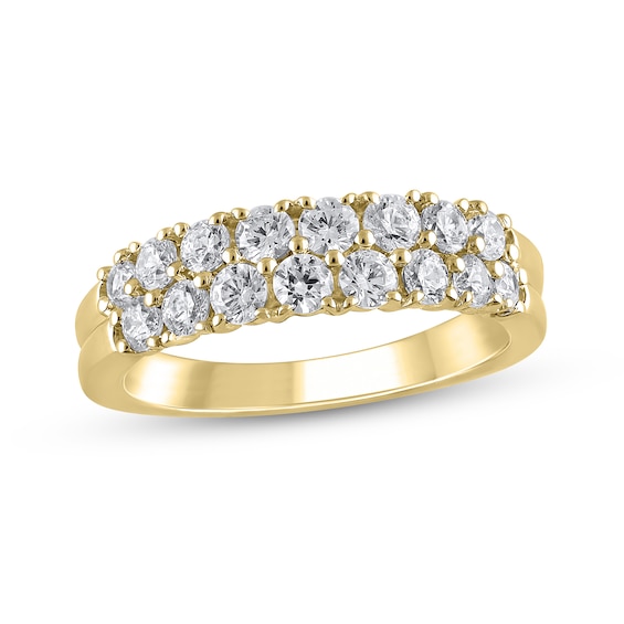 1 CT. T.w. Diamond Double Row Anniversary Band in 10K Gold