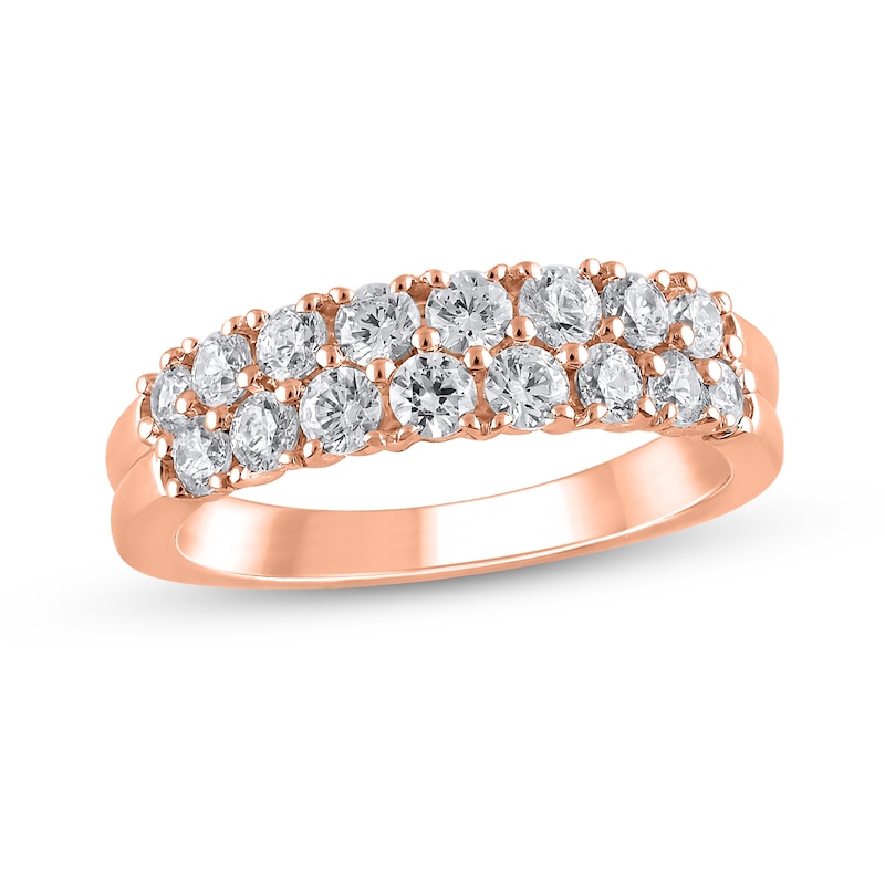Main Image 1 of 1 CT. T.W. Diamond Double Row Anniversary Band in 10K Rose Gold