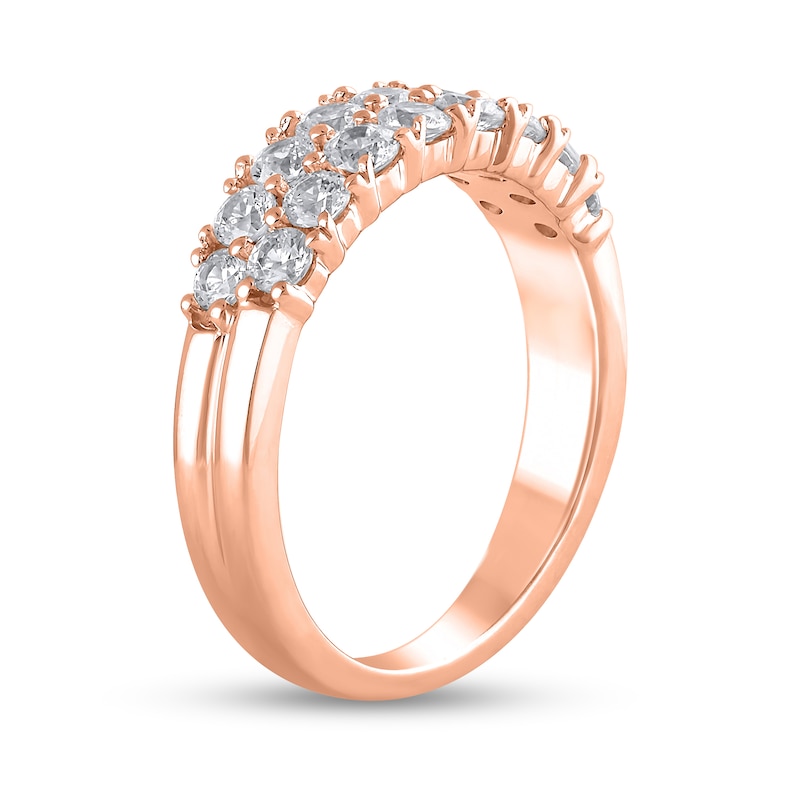 Main Image 2 of 1 CT. T.W. Diamond Double Row Anniversary Band in 10K Rose Gold