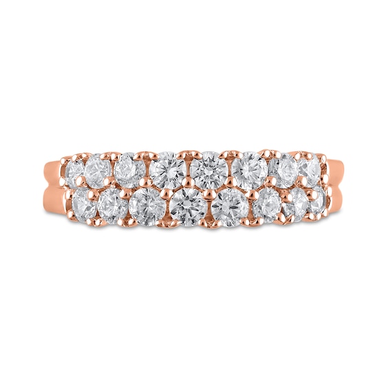 1 CT. T.w. Diamond Double Row Anniversary Band in 10K Rose Gold