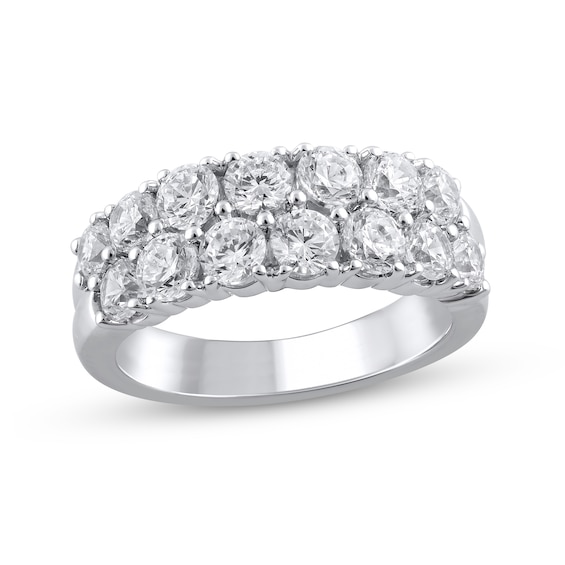 2 CT. T.w. Diamond Double Row Anniversary Band in 10K White Gold