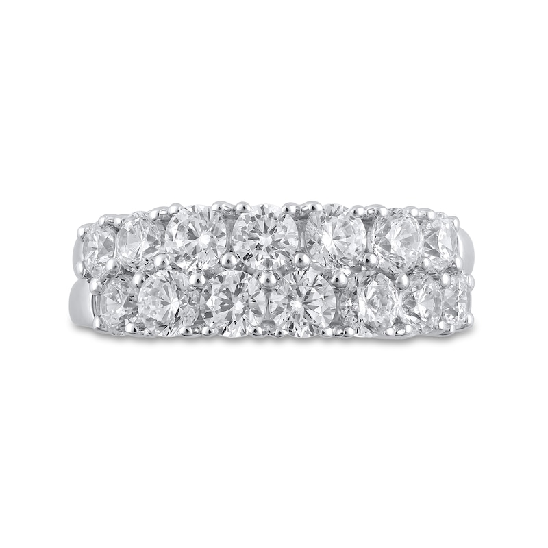 Main Image 3 of 2 CT. T.W. Diamond Double Row Anniversary Band in 10K White Gold