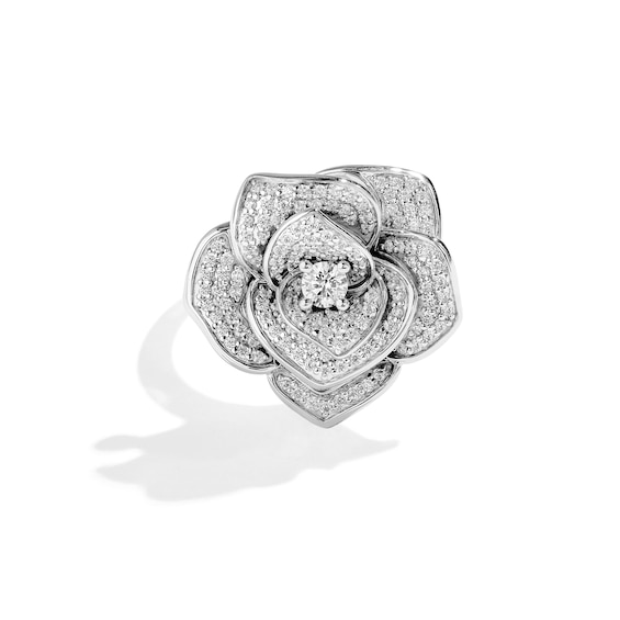 Enchanted Disney Ballroom Belle 1 CT. T.w. Diamond Rose Ring in 14K White Gold - Size 7