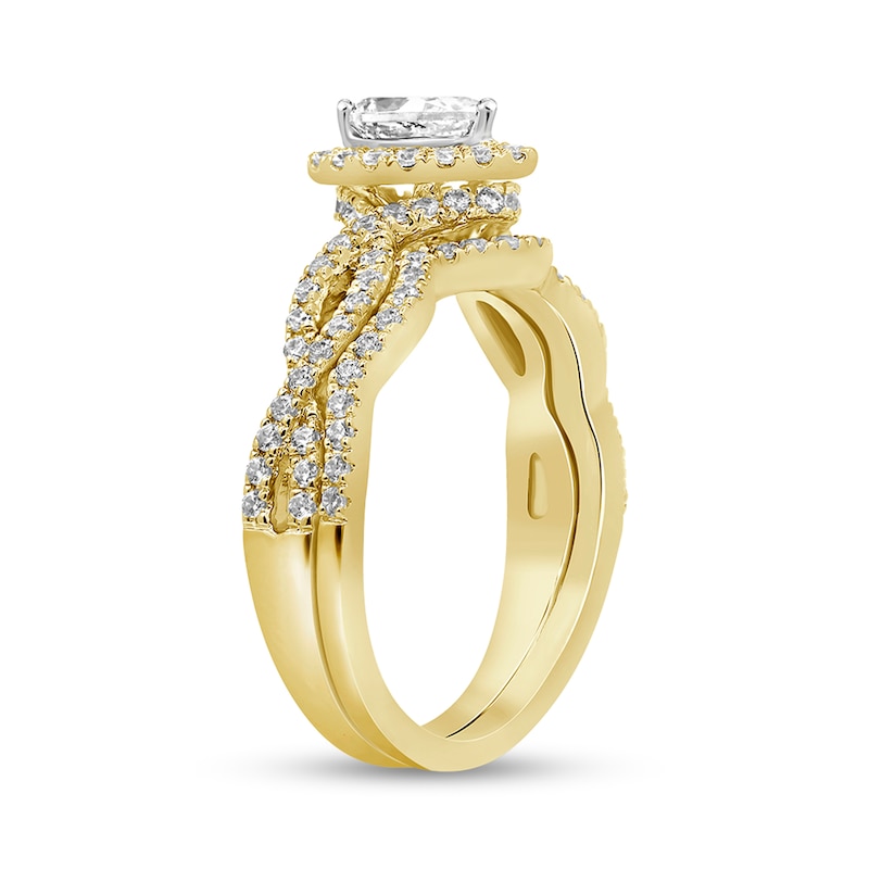 Main Image 2 of 1 CT. T.W. Pear-Shaped Diamond Twist Shank Bridal Set in 14K Gold (I/I2)