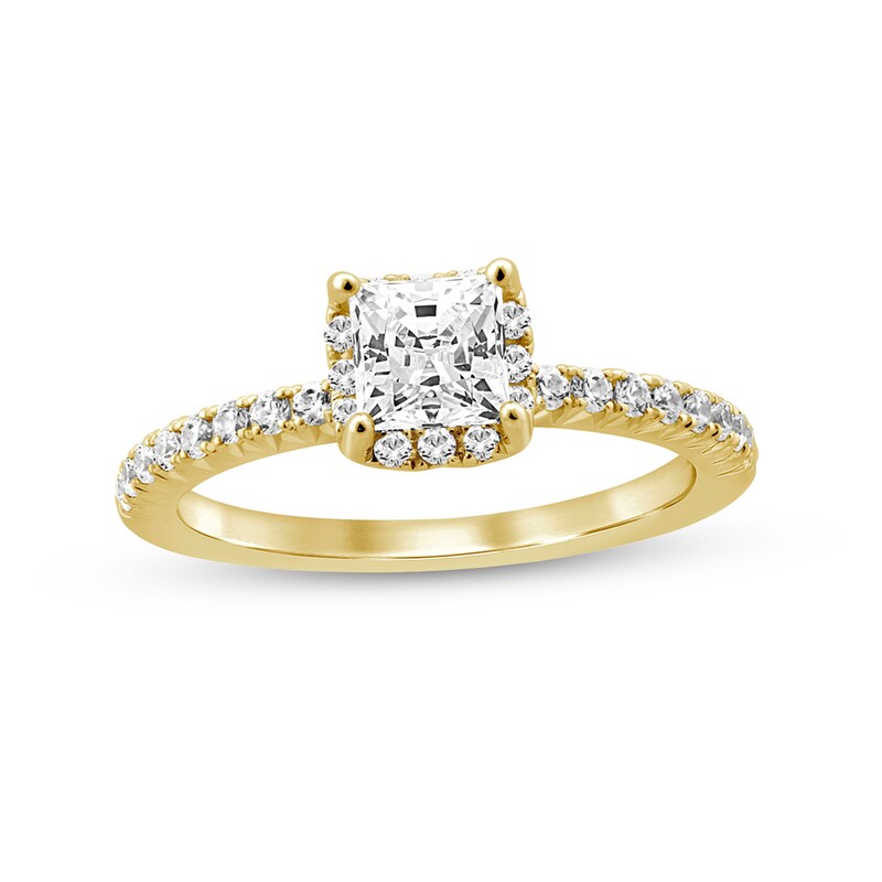 Main Image 1 of 1 CT. T.W. Princess-Cut Diamond Frame Engagement Ring in 14K Gold (I/I2)