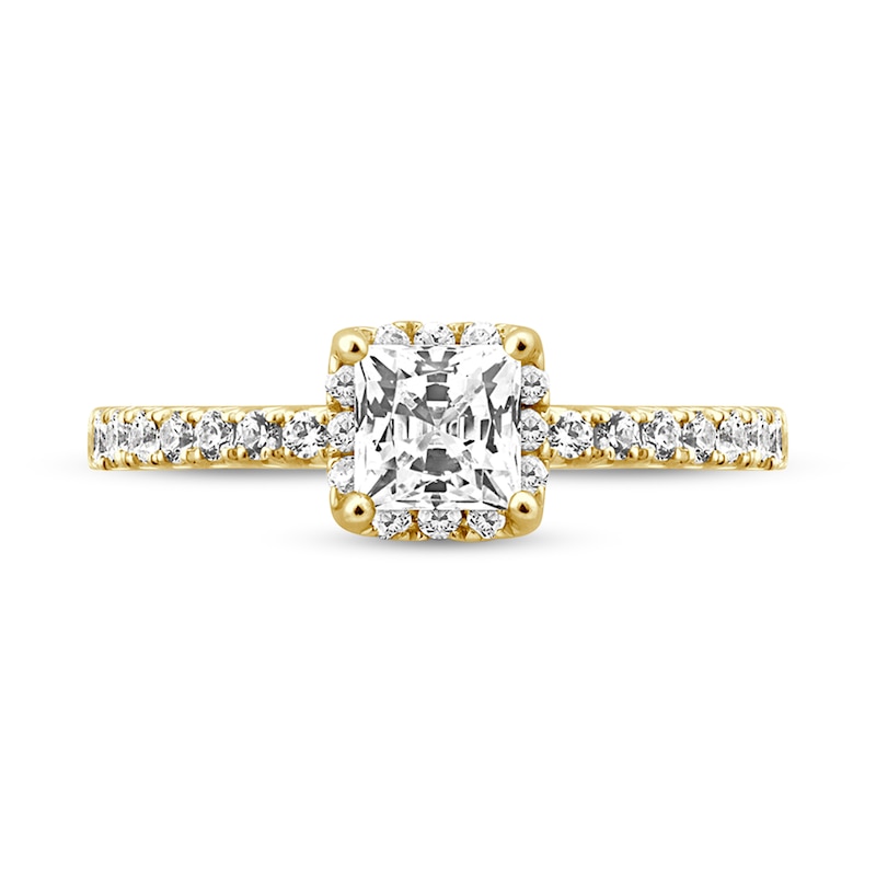 Main Image 3 of 1 CT. T.W. Princess-Cut Diamond Frame Engagement Ring in 14K Gold (I/I2)