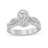 Thumbnail Image 1 of 1 CT. T.W. Pear-Shaped Diamond Twist Shank Bridal Set in 14K White Gold (I/I2)
