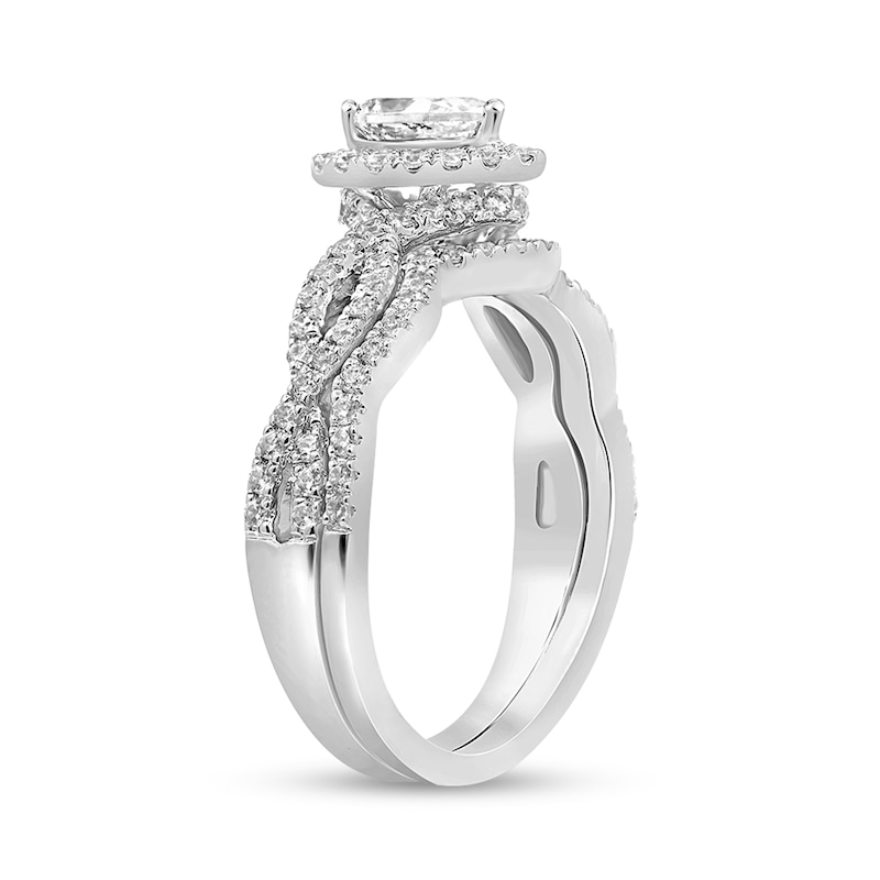 Main Image 2 of 1 CT. T.W. Pear-Shaped Diamond Twist Shank Bridal Set in 14K White Gold (I/I2)