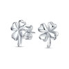 Thumbnail Image 1 of Puff Four Leaf Clover Stud Earrings in Sterling Silver